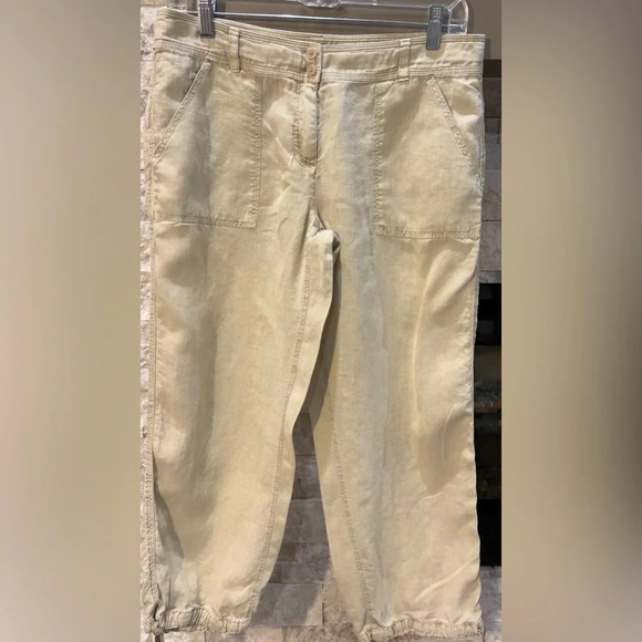 Tommy Bahama Aubrey Fit Size 6 Linen khaki pants - Picture 1 of 11
